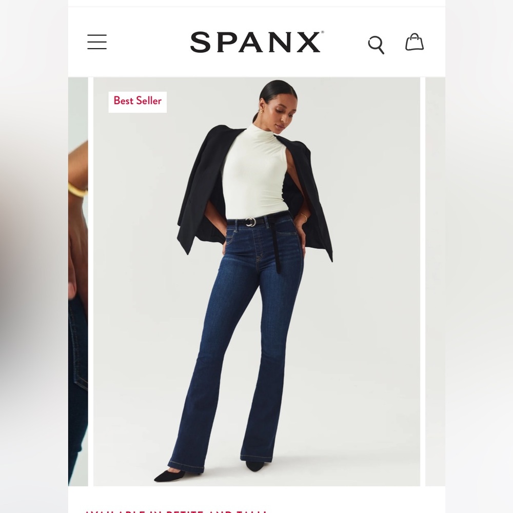 SPANX Flare Jeans, Midnight Shade, petite, xs